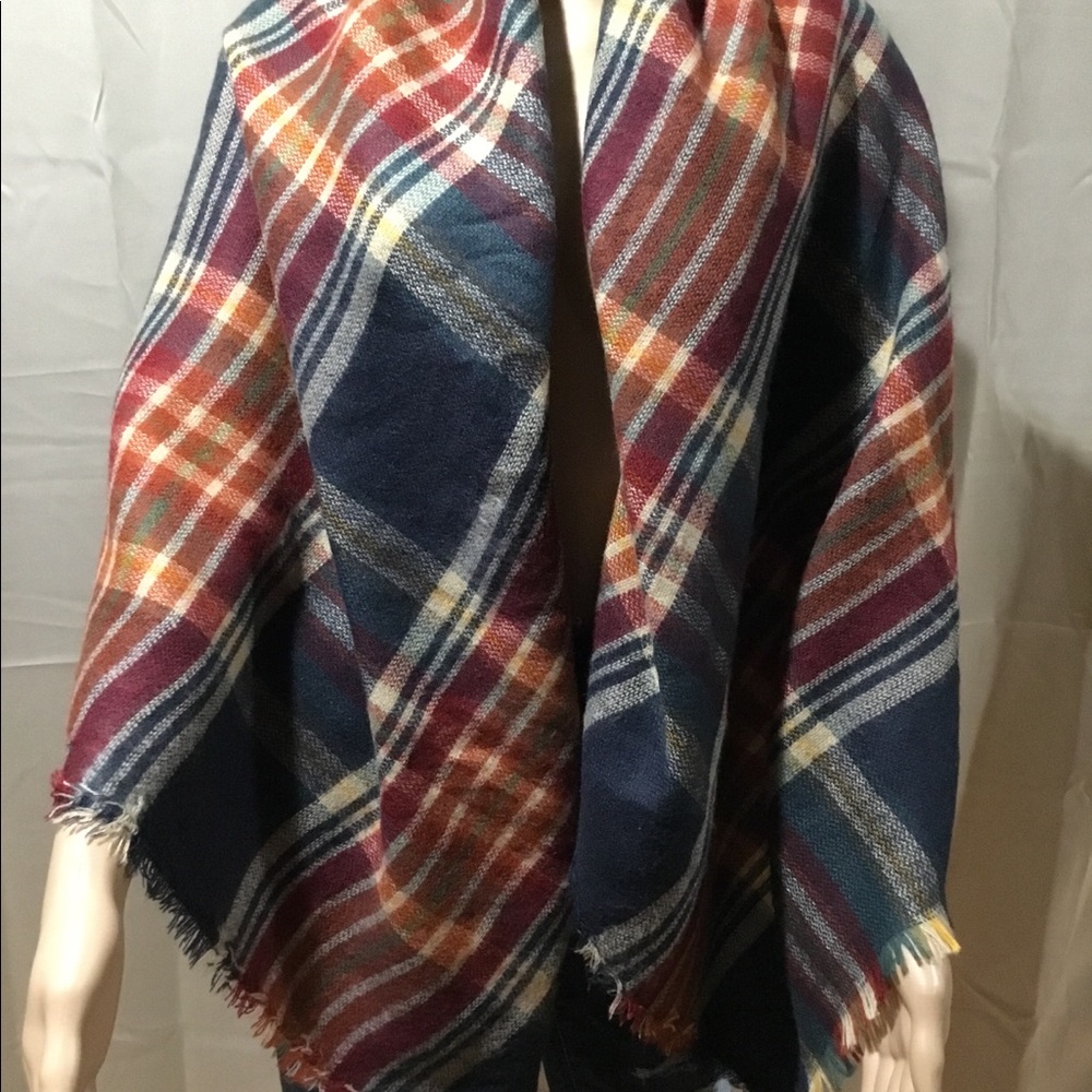 Oversized plaid scarf